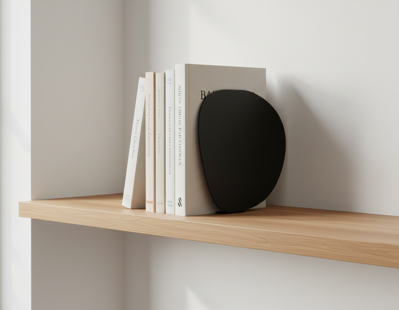 Positano metal bookend in matte black — The Fold Hut